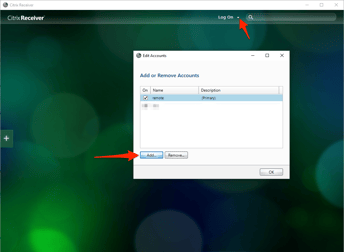 How to connect to a different server from Citrix Receiver