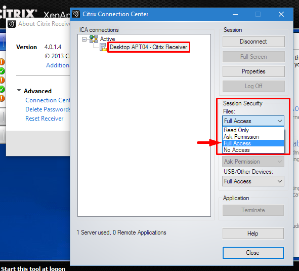 How to configure access to your local computer's drives from a Citrix app