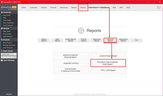 01_Promotion Code Customer Order Reports