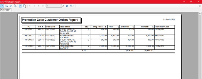 03_Promotion Code Customer Order Reports