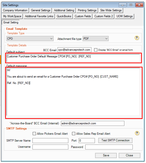 mail format for sending invoice to customer